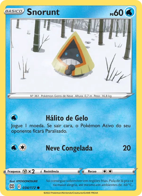 Carta Snorunt, número 034/172 da coleção Astros Cintilantes