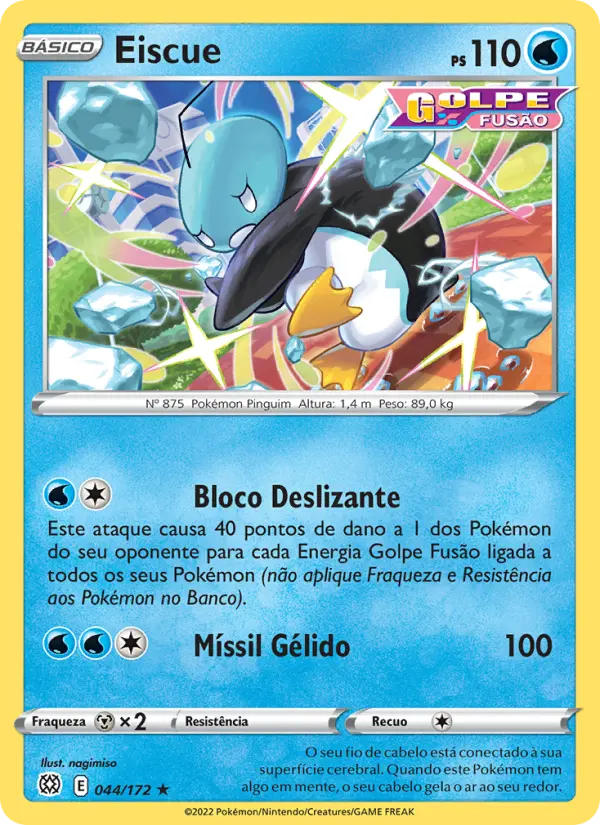 Carta Eiscue, número 044/172 da coleção Astros Cintilantes