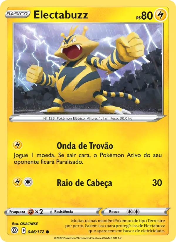 Carta Electabuzz, número 046/172 da coleção Astros Cintilantes