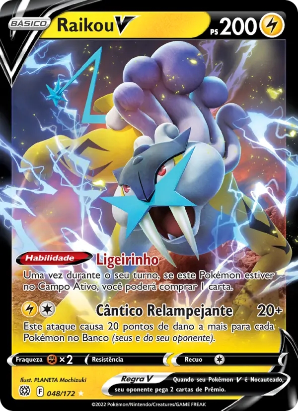 Carta Raikou V, número 048/172 da coleção Astros Cintilantes