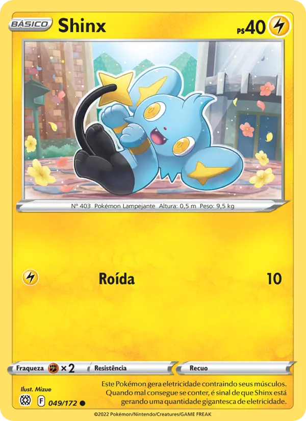 Carta Shinx, número 049/172 da coleção Astros Cintilantes