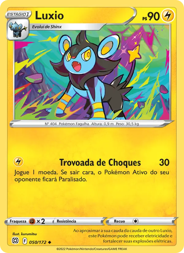 Carta Luxio, número 050/172 da coleção Astros Cintilantes