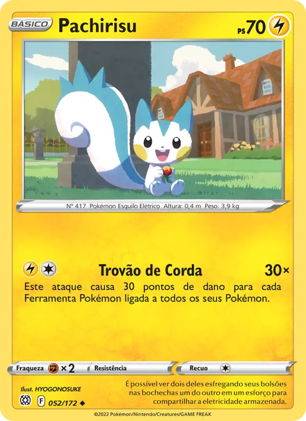 Carta Pachirisu, número 052/172 da coleção Astros Cintilantes