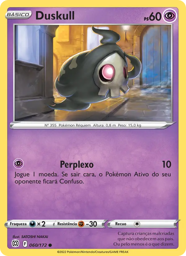 Carta Duskull, número 060/172 da coleção Astros Cintilantes