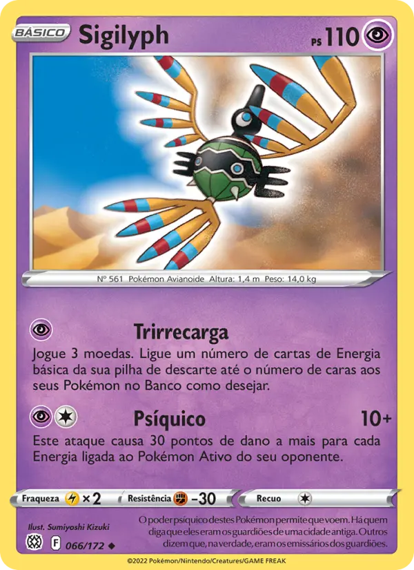 Carta Sigilyph, número 066/172 da coleção Astros Cintilantes