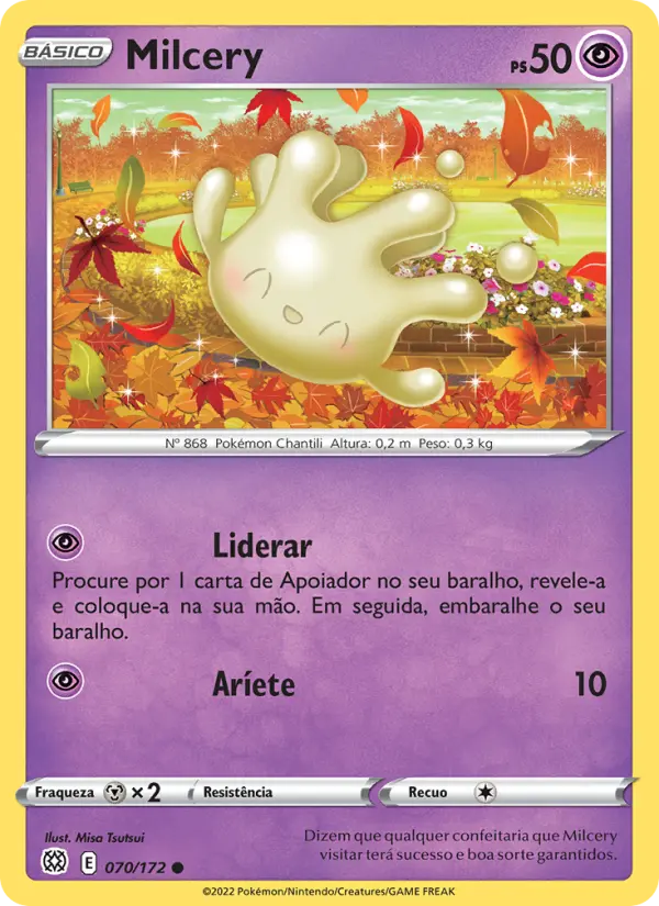 Carta Milcery, número 070/172 da coleção Astros Cintilantes