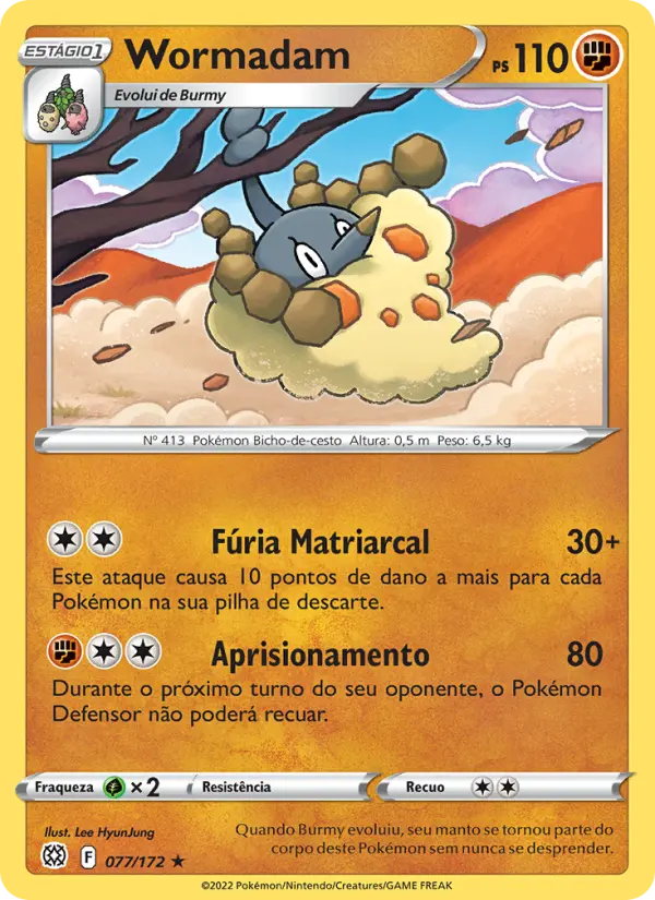 Carta Wormadam, número 077/172 da coleção Astros Cintilantes