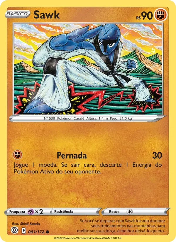 Carta Sawk, número 081/172 da coleção Astros Cintilantes
