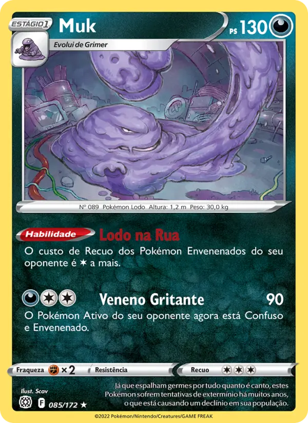 Carta Muk, número 085/172 da coleção Astros Cintilantes