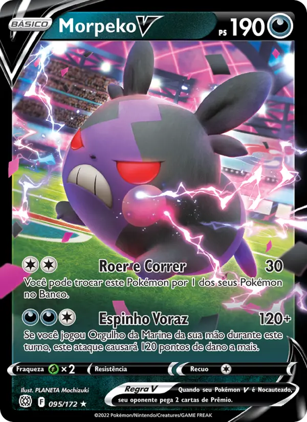 Carta Morpeko V, número 095/172 da coleção Astros Cintilantes
