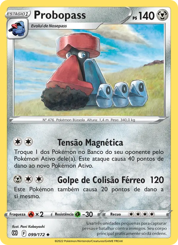Carta Probopass, número 099/172 da coleção Astros Cintilantes
