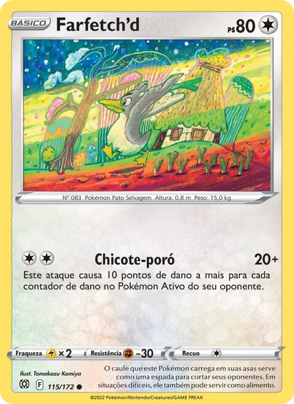 Carta Farfetch'd, número 115/172 da coleção Astros Cintilantes
