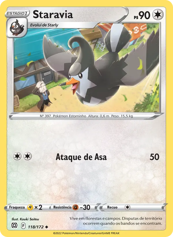 Carta Staravia, número 118/172 da coleção Astros Cintilantes