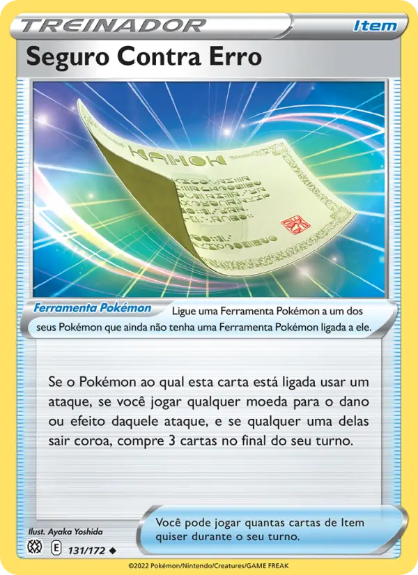 Carta Seguro Contra Erro, número 131/172 da coleção Astros Cintilantes