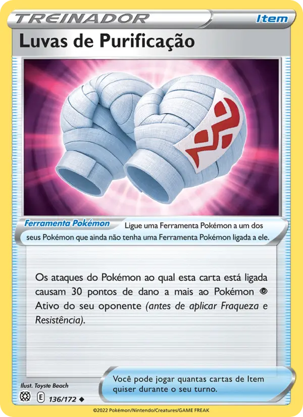 Carta Luvas de Purificação, número 136/172 da coleção Astros Cintilantes