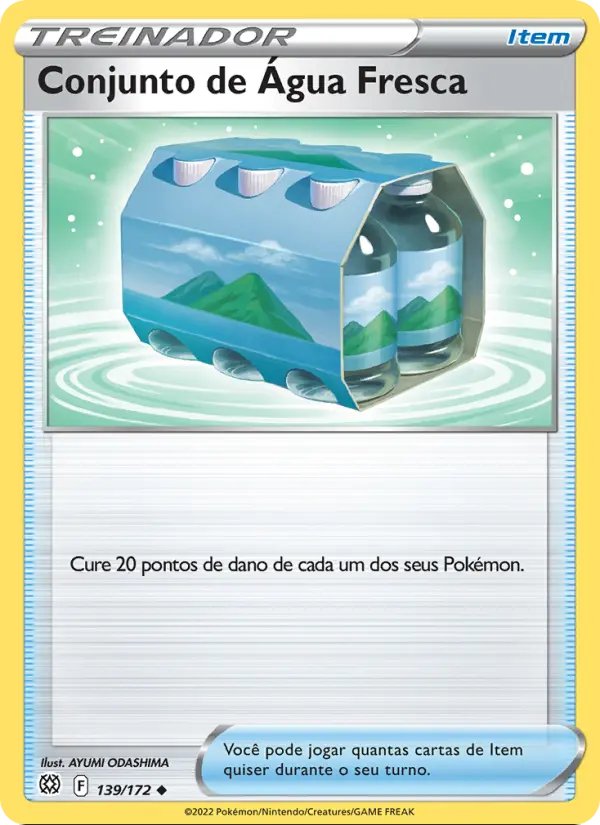 Carta Conjunto de Água Fresca, número 139/172 da coleção Astros Cintilantes