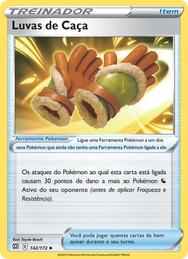 Carta Luvas de Caça, número 142/172 da coleção Astros Cintilantes