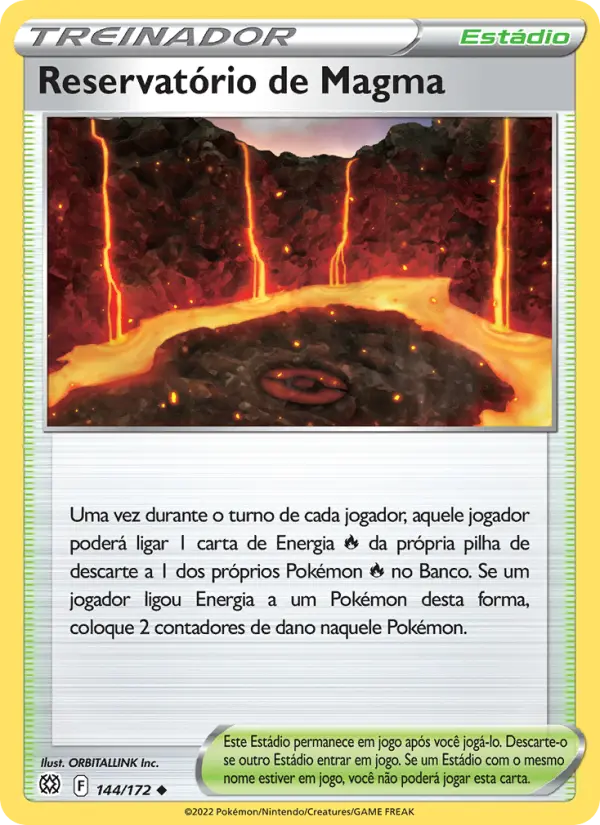Carta Reservatório de Magma, número 144/172 da coleção Astros Cintilantes