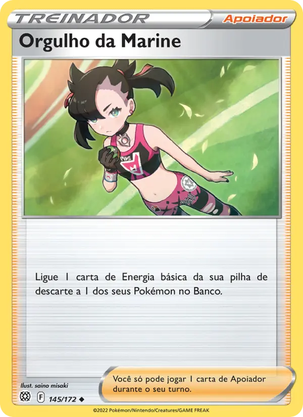 Carta Orgulho da Marine, número 145/172 da coleção Astros Cintilantes