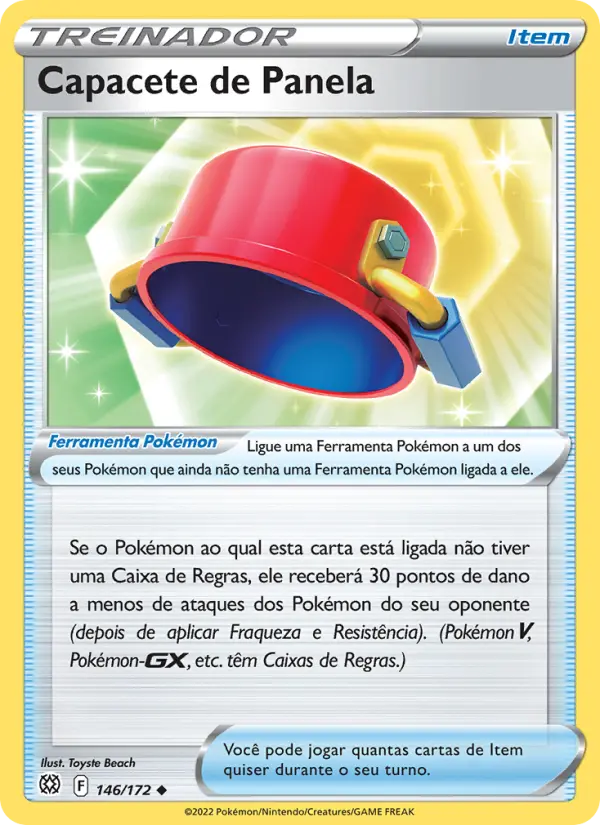 Carta Capacete de Panela, número 146/172 da coleção Astros Cintilantes