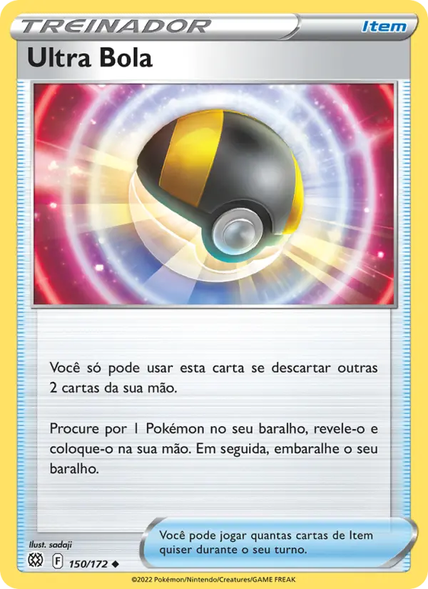 Carta Ultra Bola, número 150/172 da coleção Astros Cintilantes
