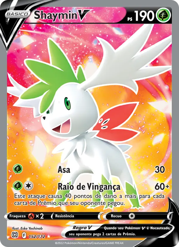 Carta Shaymin V, número 152/172 da coleção Astros Cintilantes