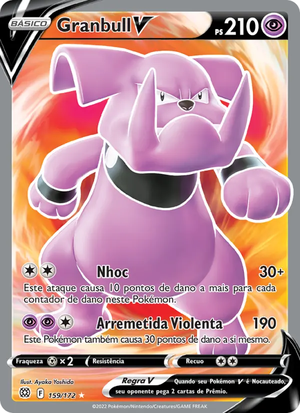 Carta Granbull V, número 159/172 da coleção Astros Cintilantes