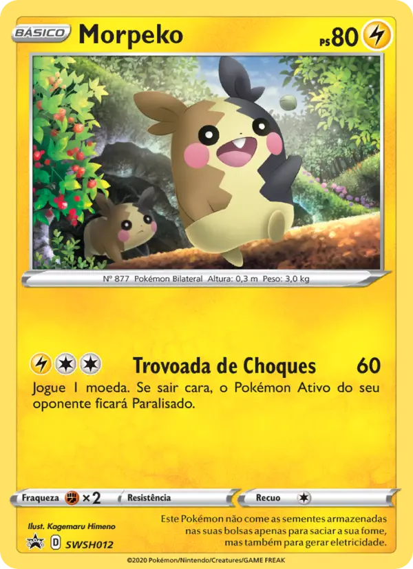 Carta Morpeko, número SWSH012/307 da coleção ESES Promos