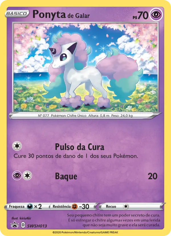 Carta Ponyta de Galar, número SWSH013/307 da coleção ESES Promos