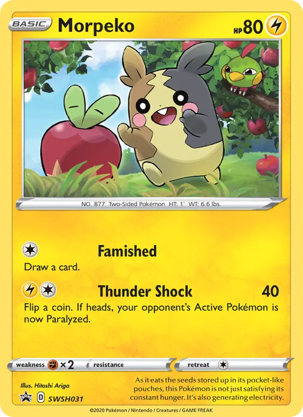 Carta Morpeko, número SWSH031/307 da coleção ESES Promos