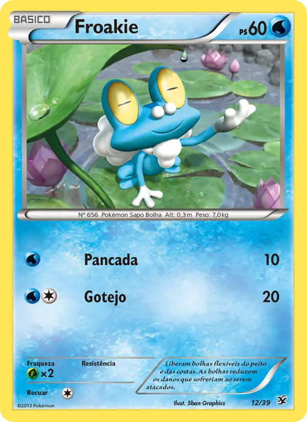 Carta Froakie, número 12/39 da coleção Conjunto para Iniciantes Kalos