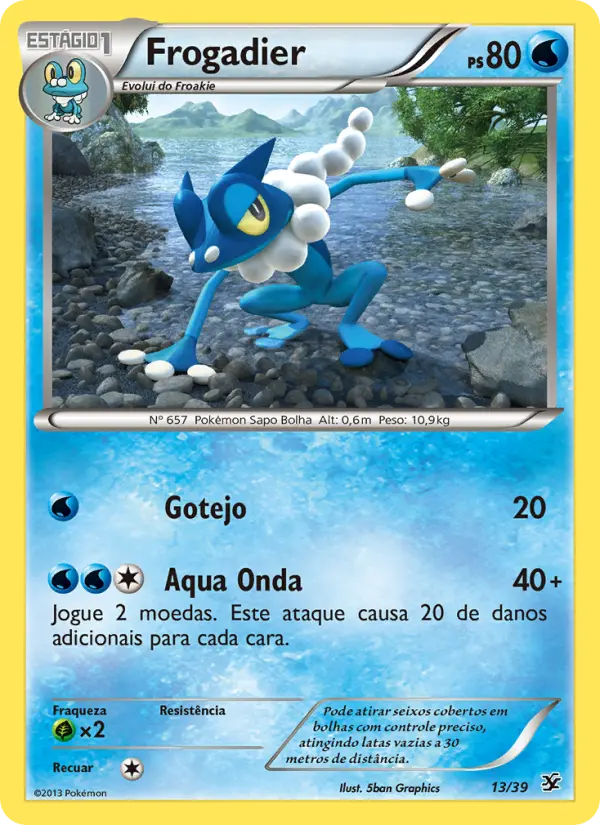 Carta Frogadier, número 13/39 da coleção Conjunto para Iniciantes Kalos