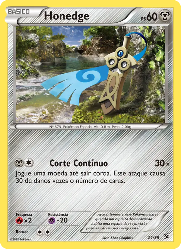 Carta Honedge, número 21/39 da coleção Conjunto para Iniciantes Kalos