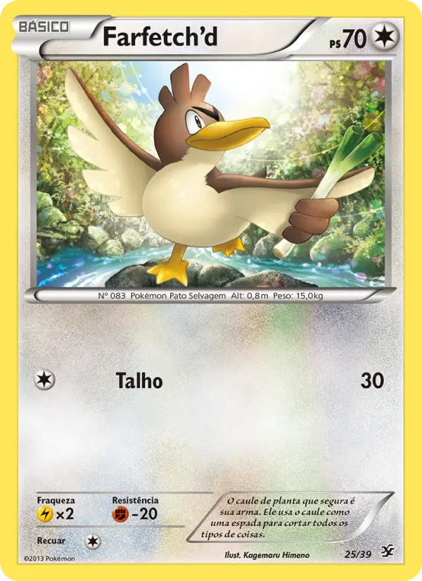 Carta Farfetch'd, número 25/39 da coleção Conjunto para Iniciantes Kalos