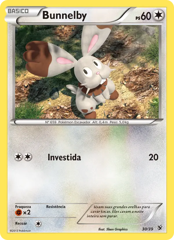 Carta Bunnelby, número 30/39 da coleção Conjunto para Iniciantes Kalos