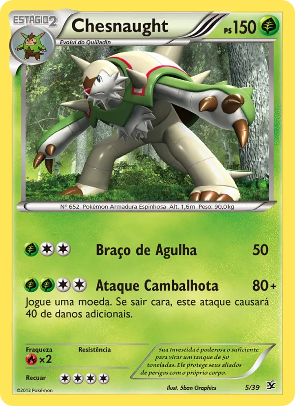 Carta Chesnaught, número 5/39 da coleção Conjunto para Iniciantes Kalos