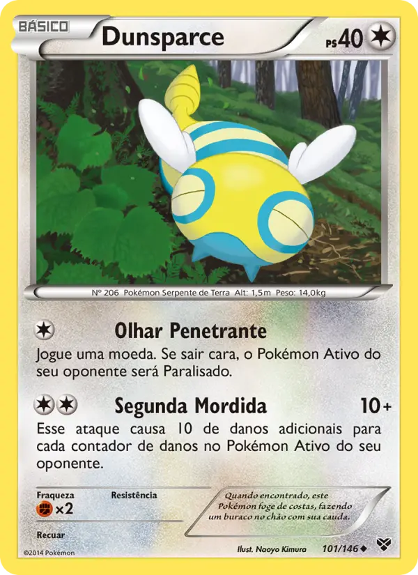 Carta Dunsparce, número 101/146 da coleção XY