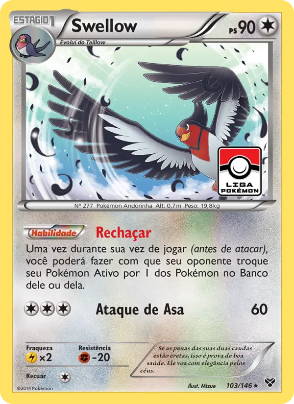 Carta Taillow, número 102/146 da coleção XY