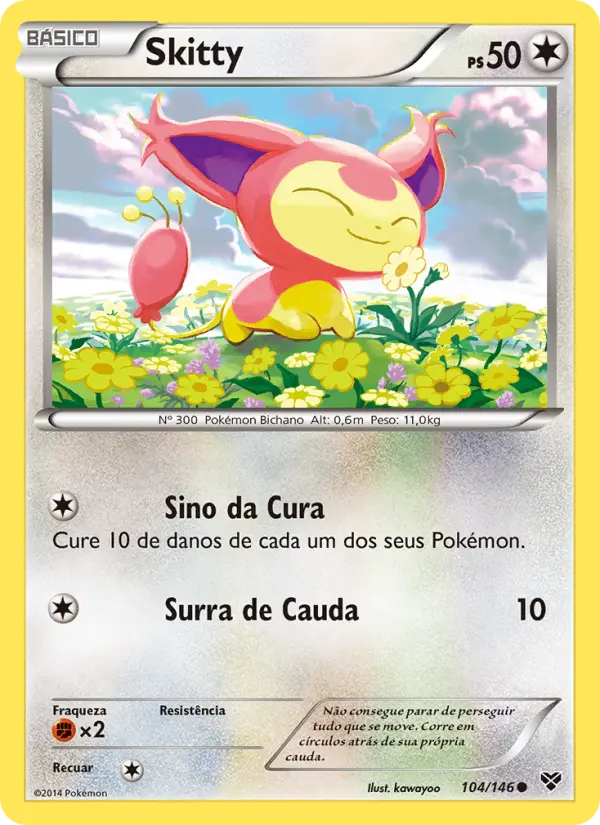 Carta Skitty, número 104/146 da coleção XY