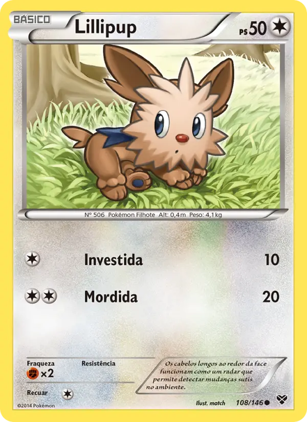 Carta Lillipup, número 108/146 da coleção XY