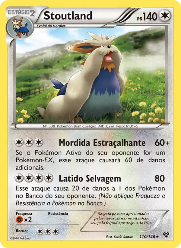 Carta Stoutland, número 110/146 da coleção XY