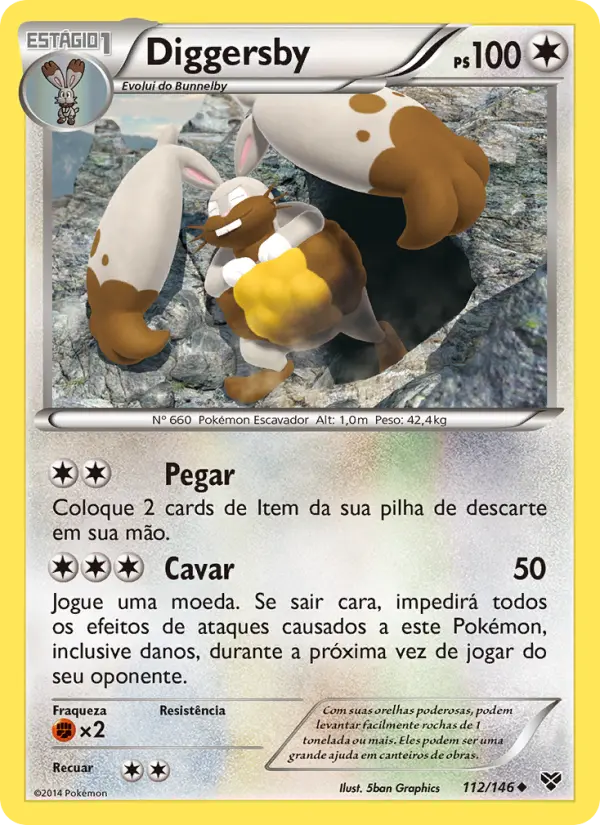 Carta Diggersby, número 112/146 da coleção XY