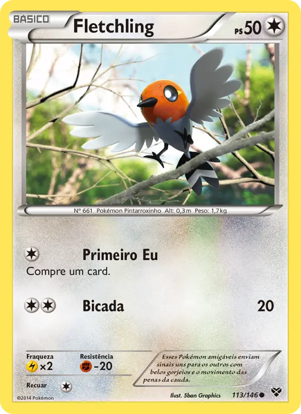Carta Fletchling, número 113/146 da coleção XY