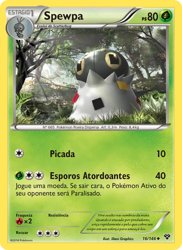 Carta Spewpa, número 16/146 da coleção XY