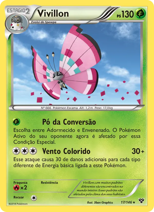 Carta Vivillon, número 17/146 da coleção XY