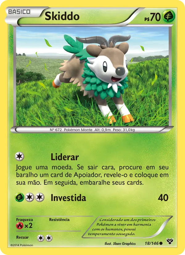 Carta Skiddo, número 18/146 da coleção XY
