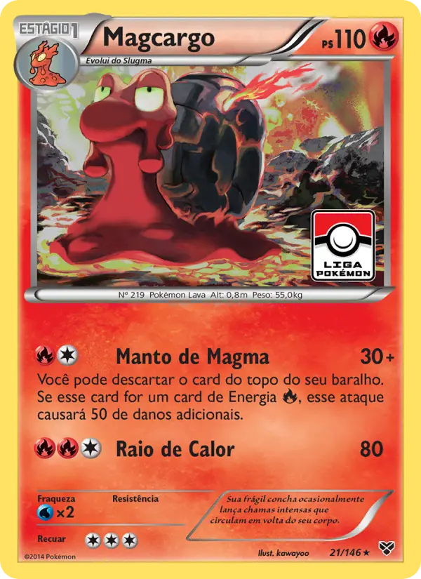 Carta Magcargo, número 21/146 da coleção XY