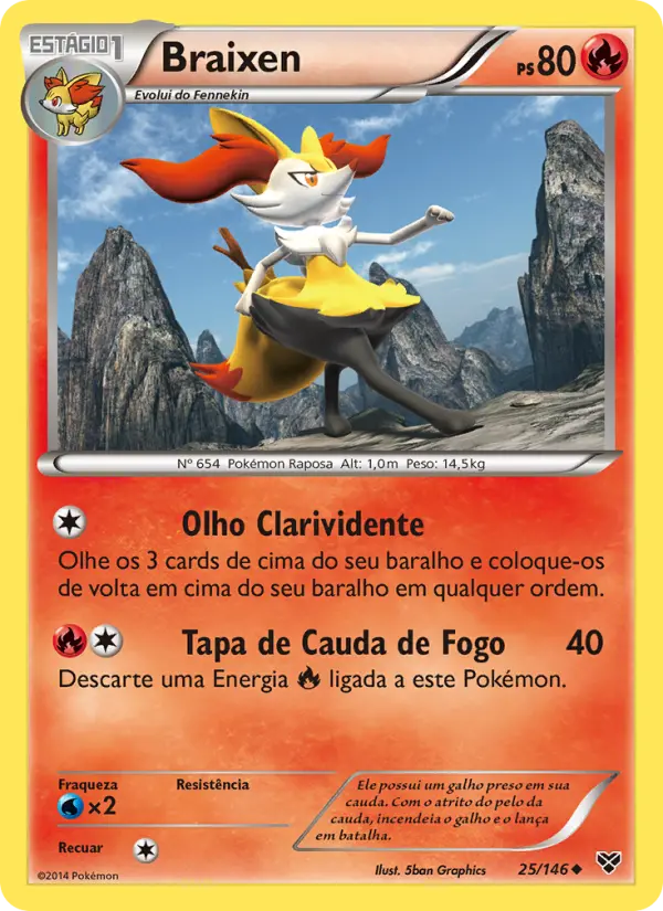 Carta Braixen, número 25/146 da coleção XY