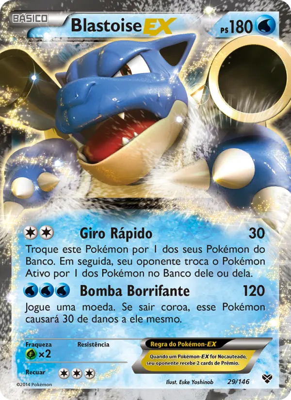Carta Blastoise EX, número 29/146 da coleção XY
