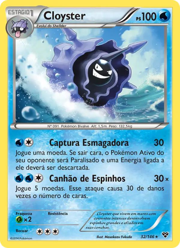Carta Cloyster, número 32/146 da coleção XY